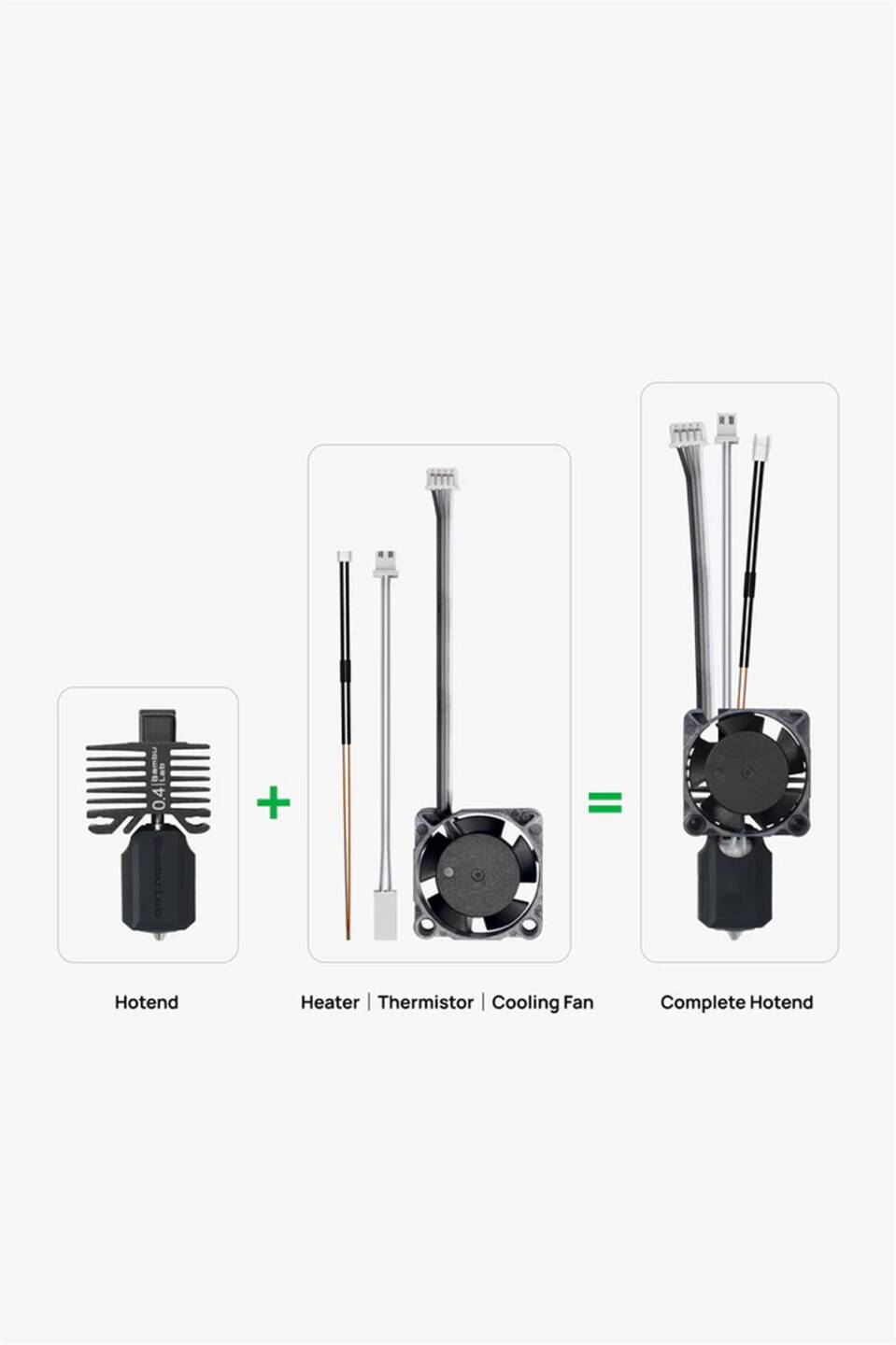 Bambu Lab Complete Hotend Assembly With Hardened Steel Nozzle 0.4 Mm X1E - 2