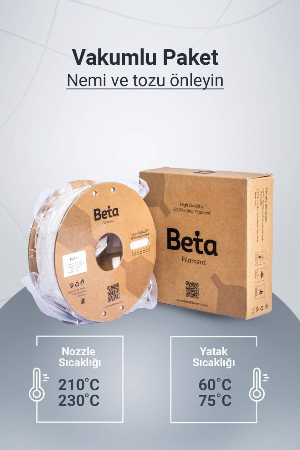 Beta PLA+ Filament Beyaz 1 KG - 6