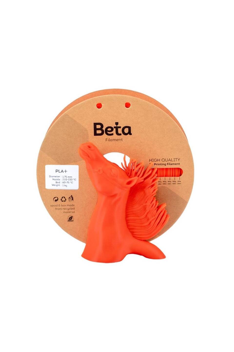 Beta PLA+ Filament Coral Orange - 1