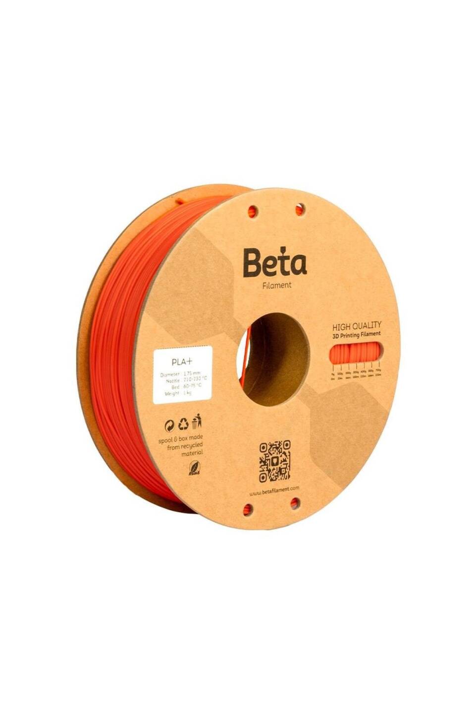 Beta PLA+ Filament Coral Orange - 2