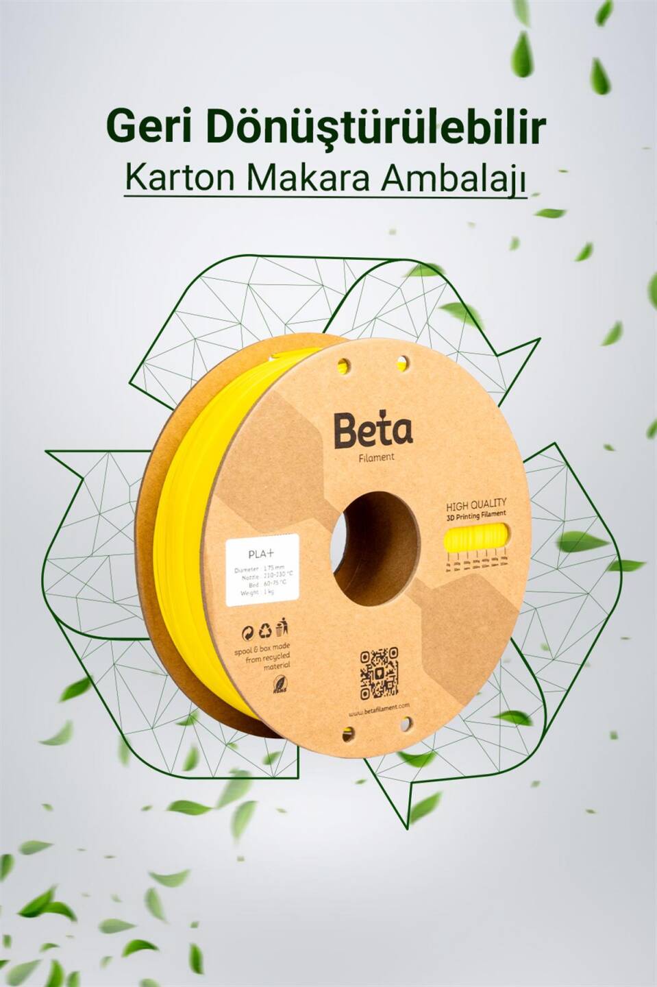 Beta PLA+ Filament Cyber Yellow - 7