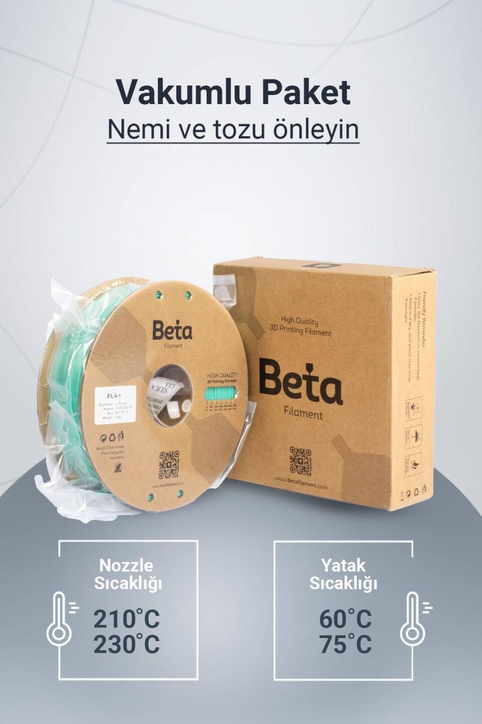 Beta PLA+ Filament Su Yeşili 1 KG - 6