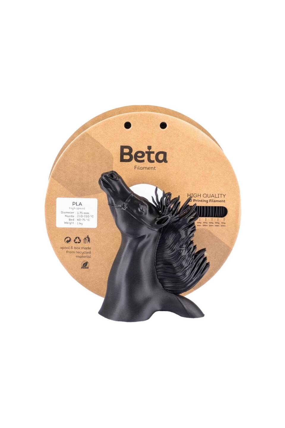 Beta PLA High-Speed Filament Black - 1