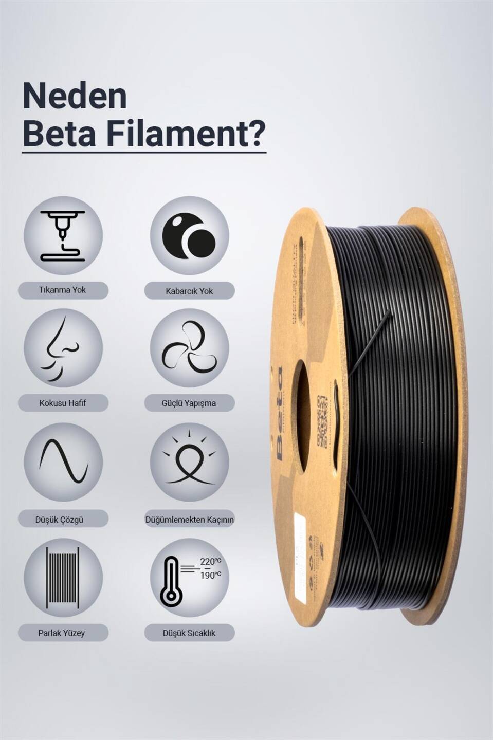 Beta PLA High-Speed Filament Black - 3