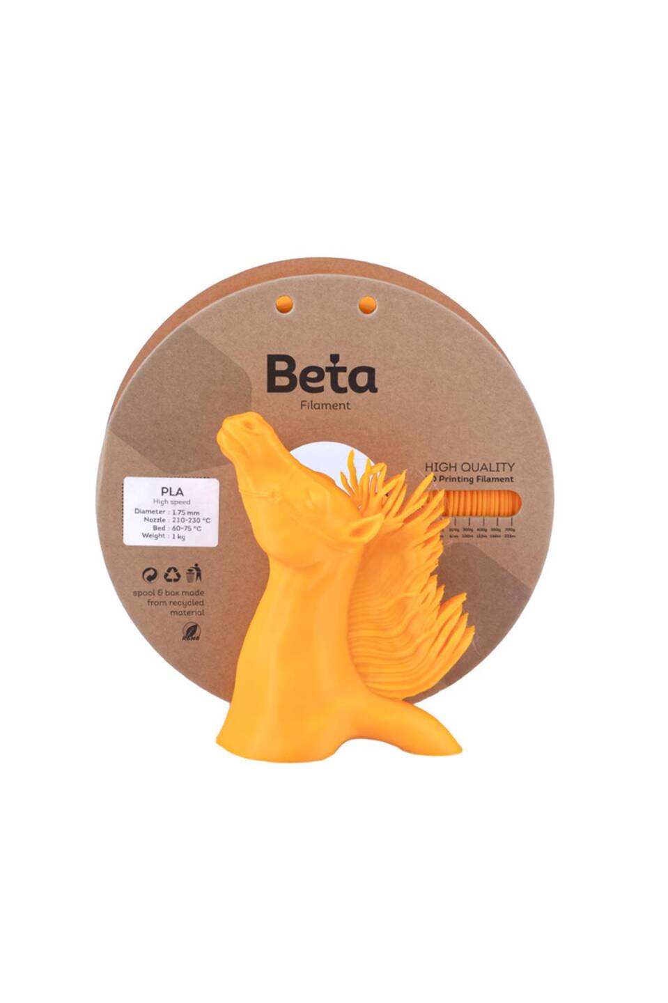 Beta PLA High-Speed Filament Coral Orange - 1