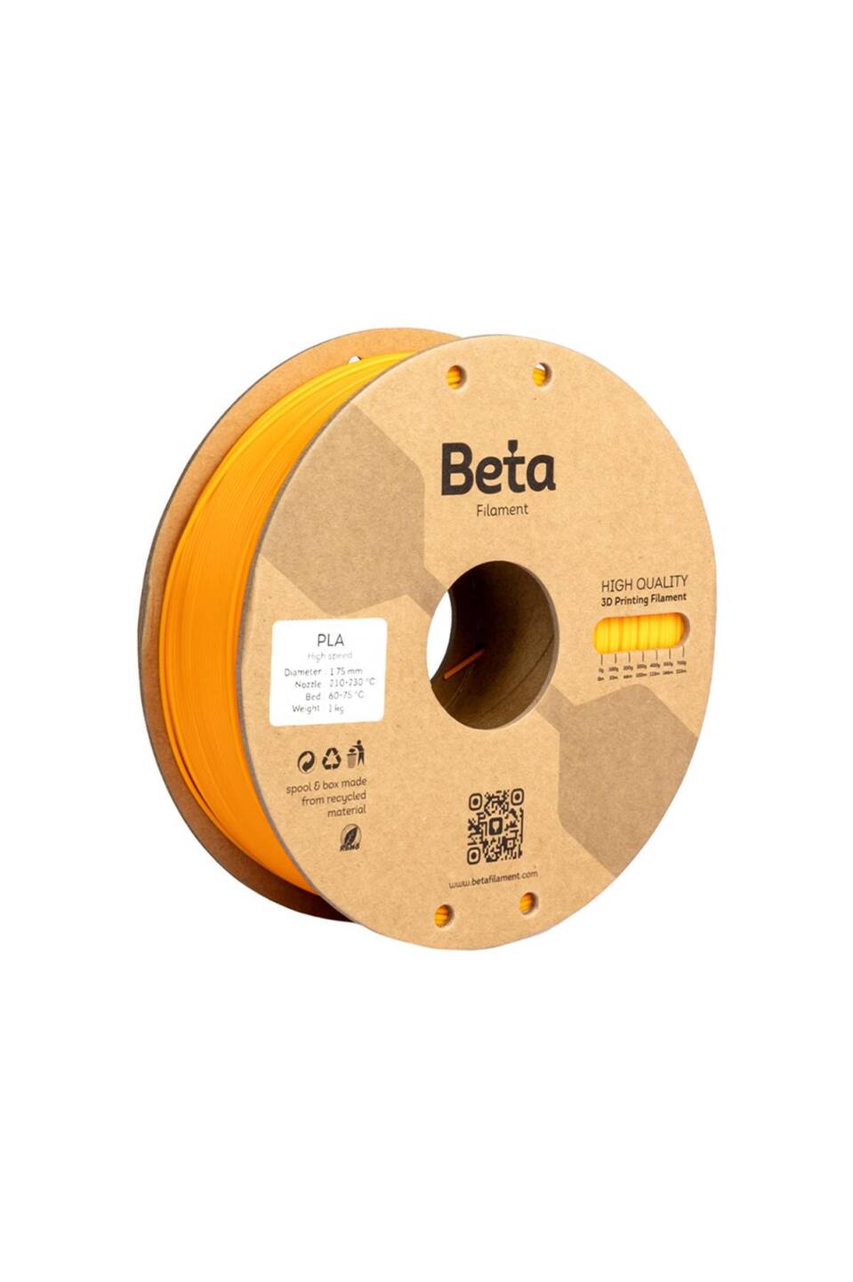 Beta PLA High-Speed Filament Coral Orange - 2