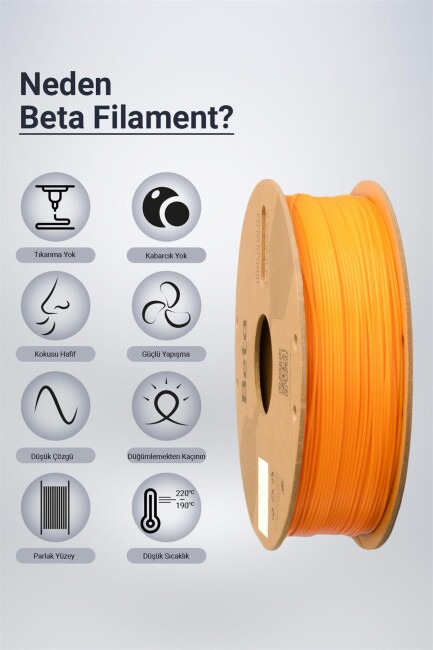 Beta PLA High-Speed Filament Coral Orange - 3