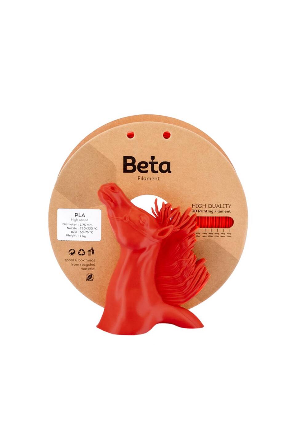 Beta PLA High-Speed Filament Kiss Red - 1