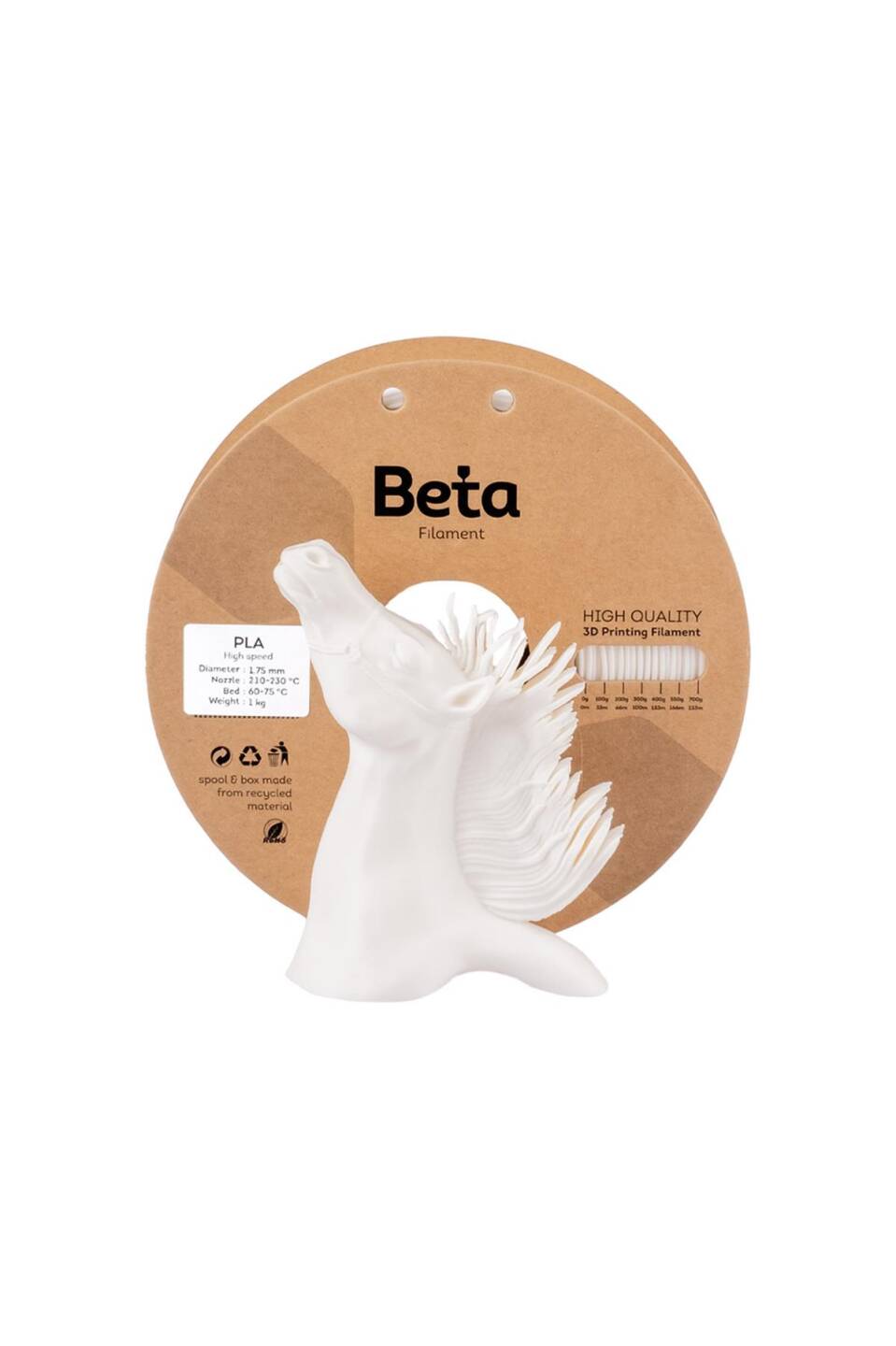 Beta PLA High-Speed Filament White - 1