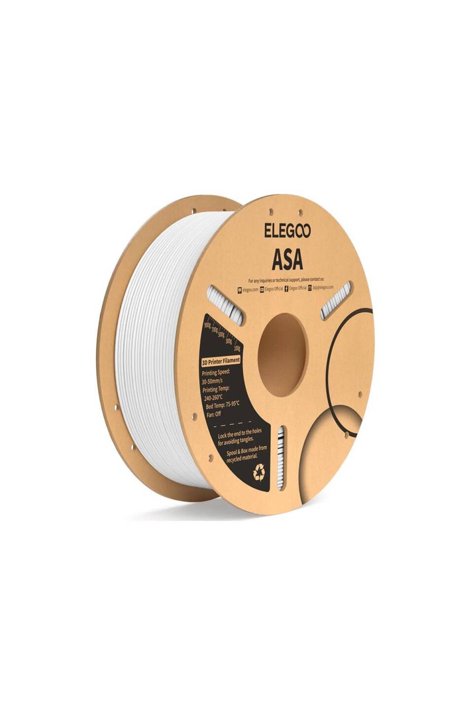 ELEGOO ASA Filament Beyaz 1 Kg - 1