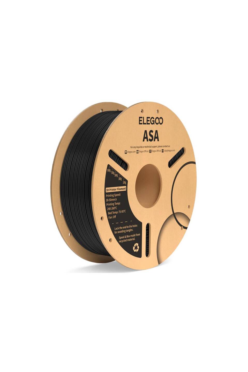 ELEGOO ASA Filament Siyah 1 Kg - 1