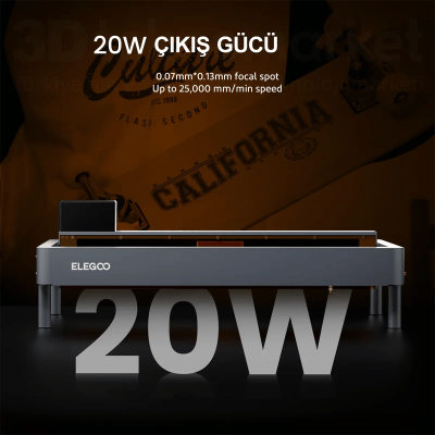 ELEGOO Phecda 20 Watt Lazer Gravür ve Kesici - 4