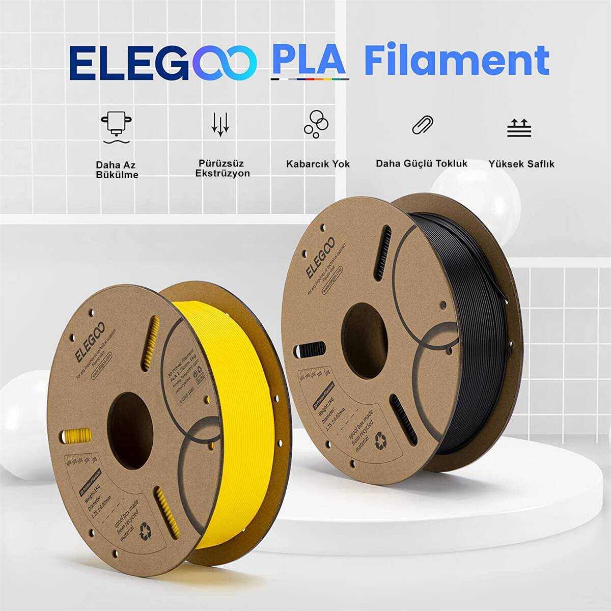 ELEGOO PLA Filament Siyah 1Kg - 2