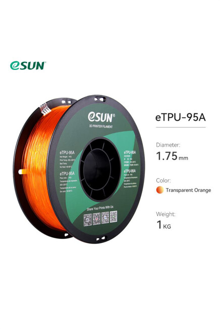 Esun Etpu-95A Filament Transparan Cam Turuncu - 2