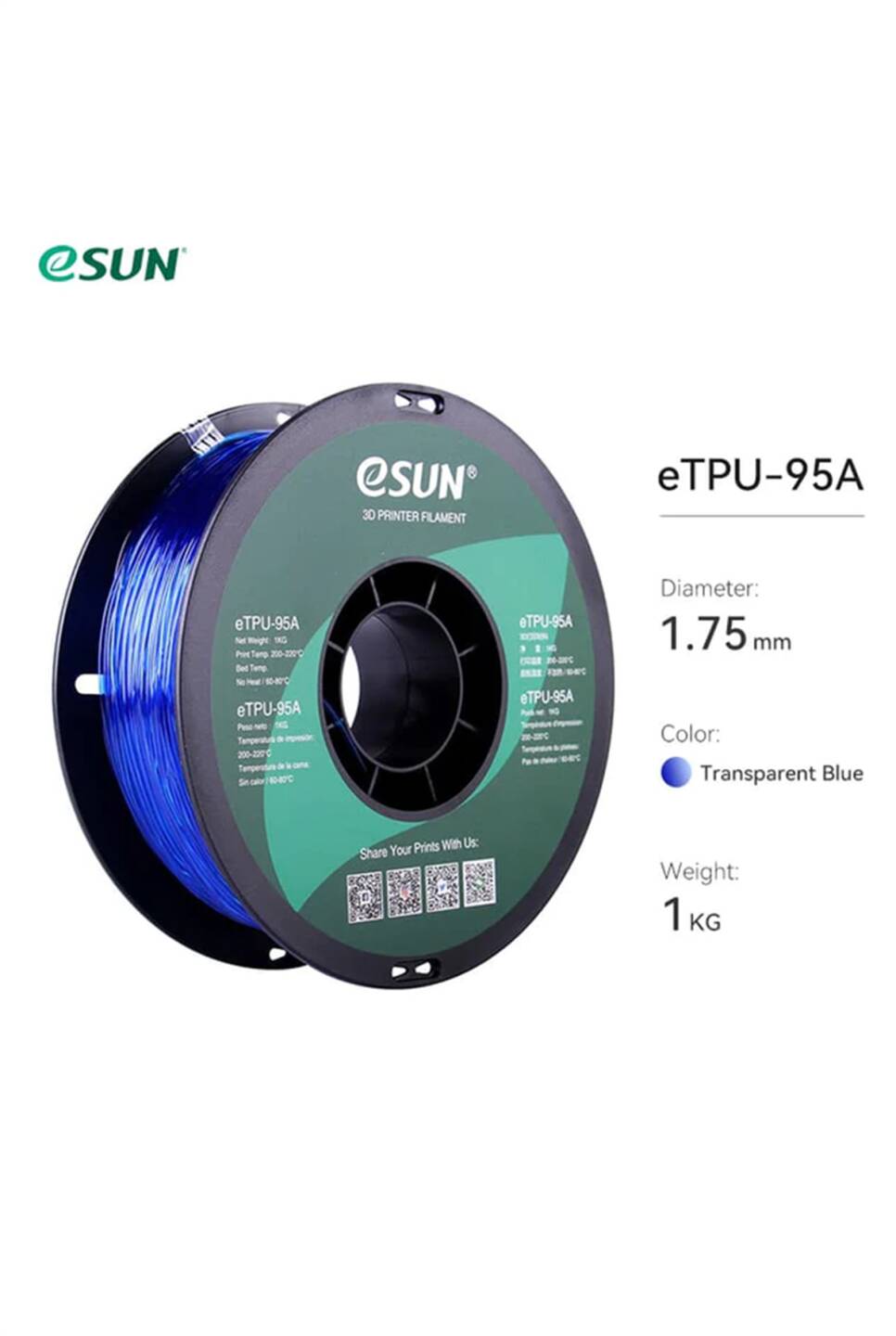 Esun Etpu-95A Filament Transparan Mavi - 2