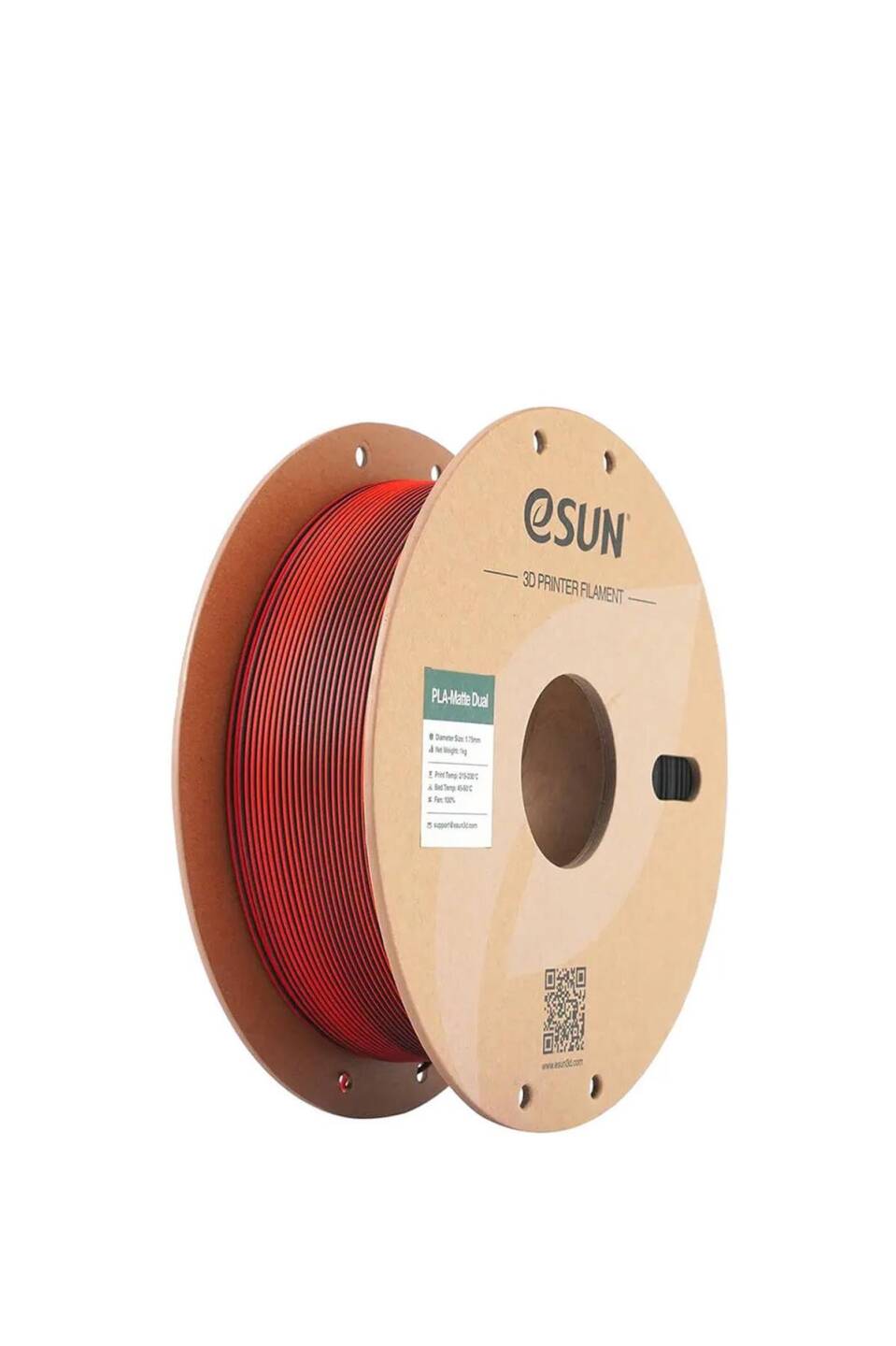 Esun PLA-Matte Filament Red-Black - 1