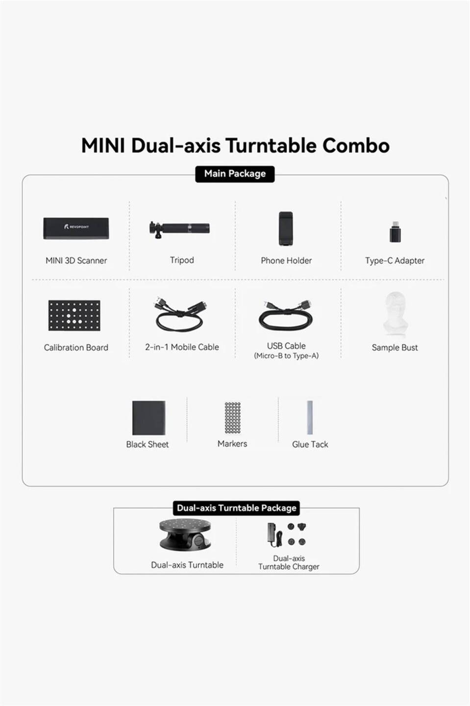 Revopoint MINI Dual-Axis Turntable Combo 3D Scanner - 4